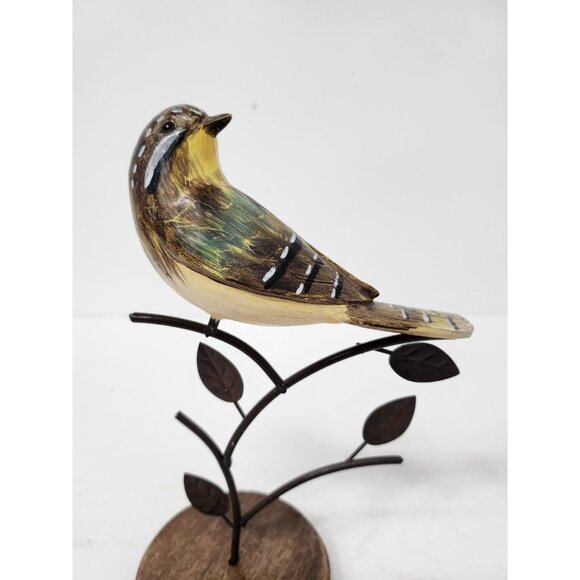 Vintage Bird on Metal Tree Handcrafted Figurine Statue Display Cottagecore - Picture 3 of 13